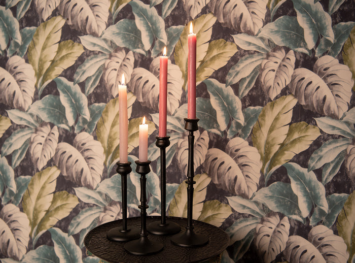 Clayre & Eef Kandelaar  23 cm Zwart Aluminium Kaarsenstandaard