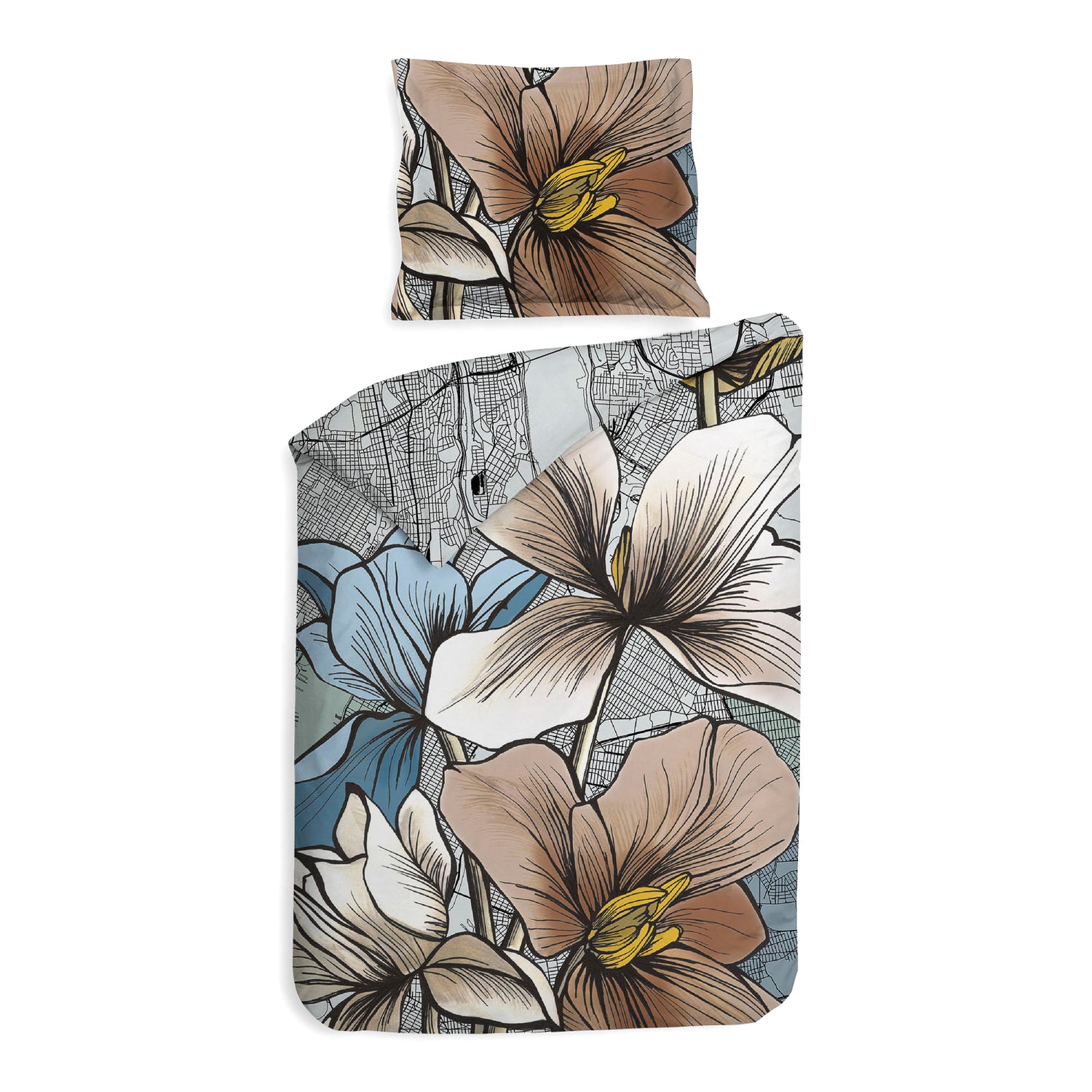 Heckett & Lane Hudson Dekbedovertrek 140 x 200TC/220 cm - Sketch Grey