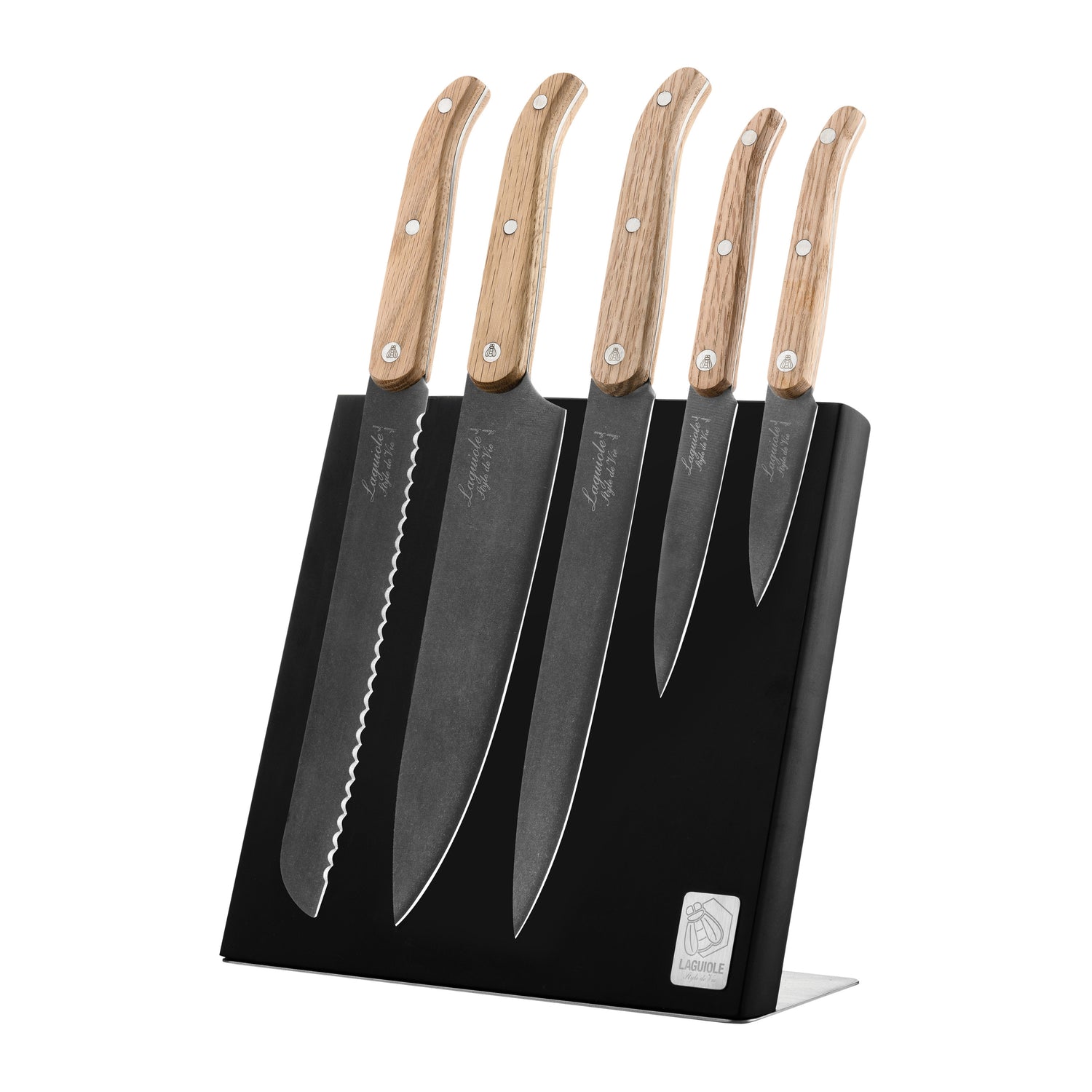 Laguiole Style de Vie Messenset 5-delig met Magnetisch Messenblok