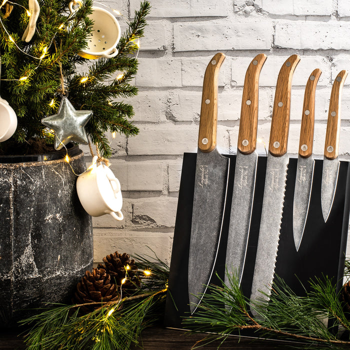 Laguiole Style de Vie Messenset 5-delig met Magnetisch Messenblok