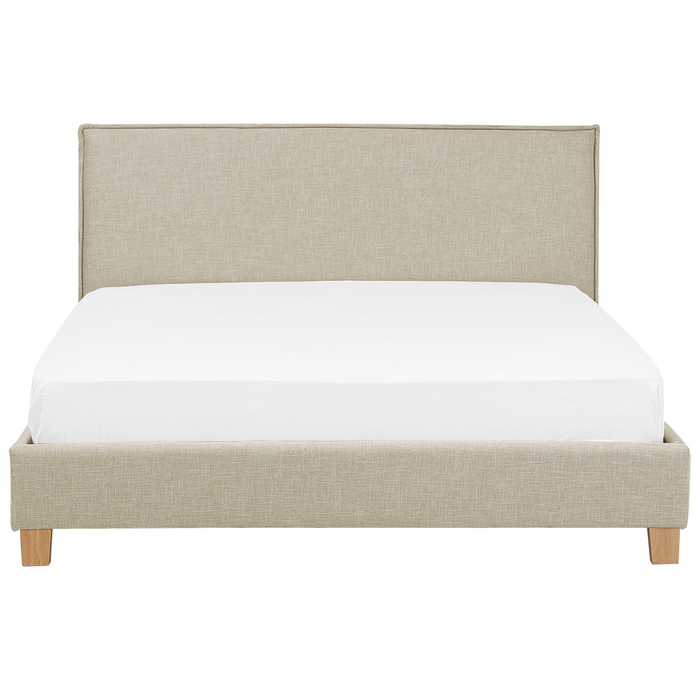 Beliani - SENNEZ - Tweepersoonsbed - Beige - 180 x 200 cm - Polyester