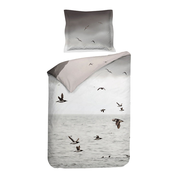 Heckett & Lane Laurien Dekbedovertrek 140 x 200/220 cm - Wit/Grijs