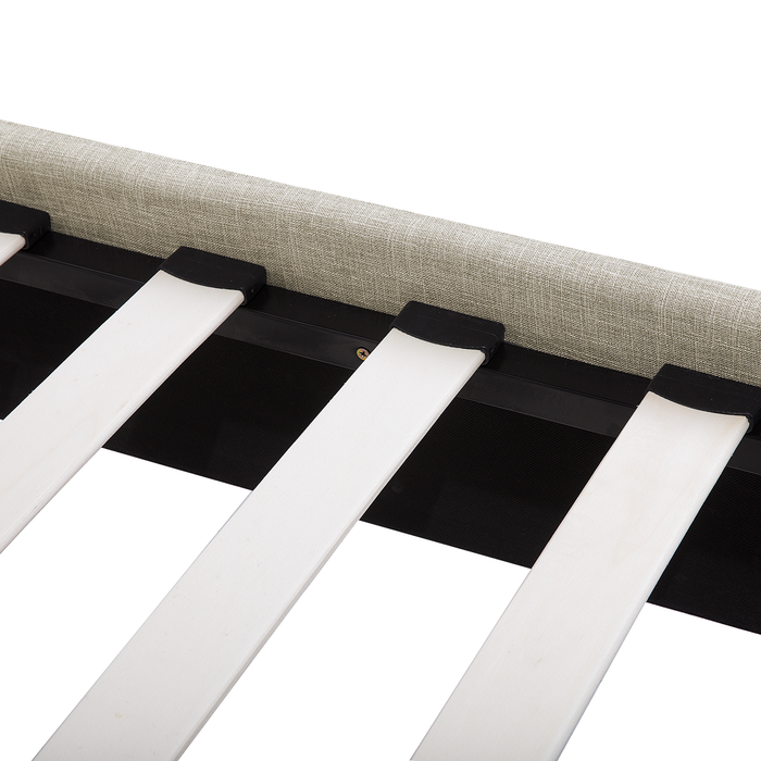 Beliani - SENNEZ - Tweepersoonsbed - Beige - 140 x 200 cm - Polyester