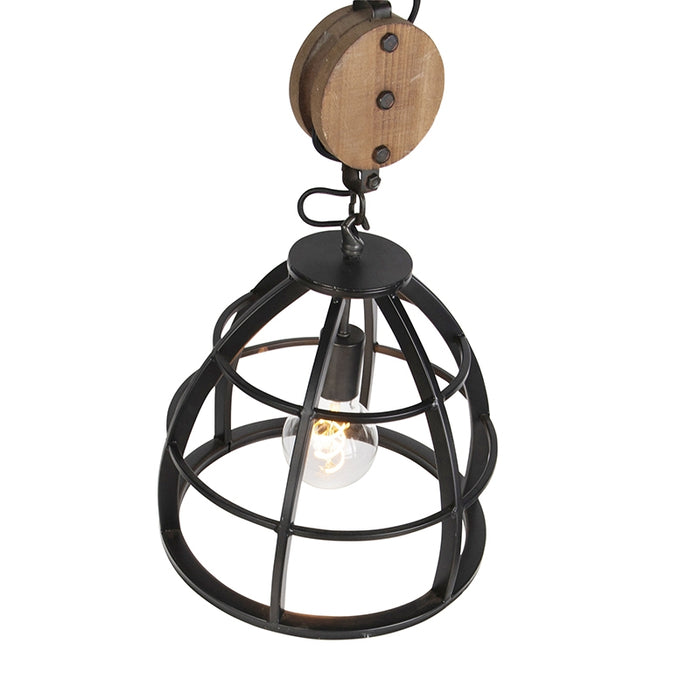QAZQA Hanglamp arthur - Zwart - Industrieel - D 34cm