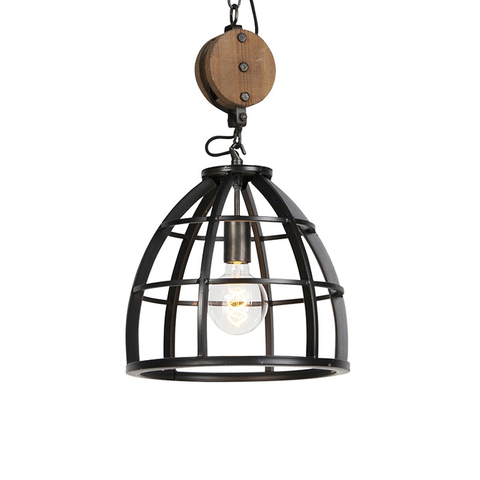 QAZQA Hanglamp arthur - Zwart - Industrieel - D 34cm