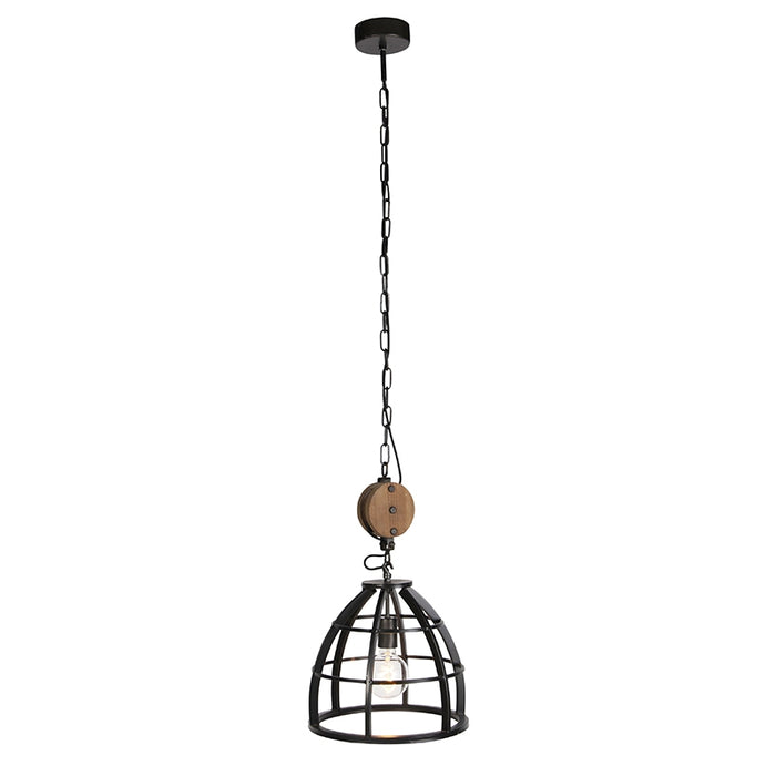 QAZQA Hanglamp arthur - Zwart - Industrieel - D 34cm