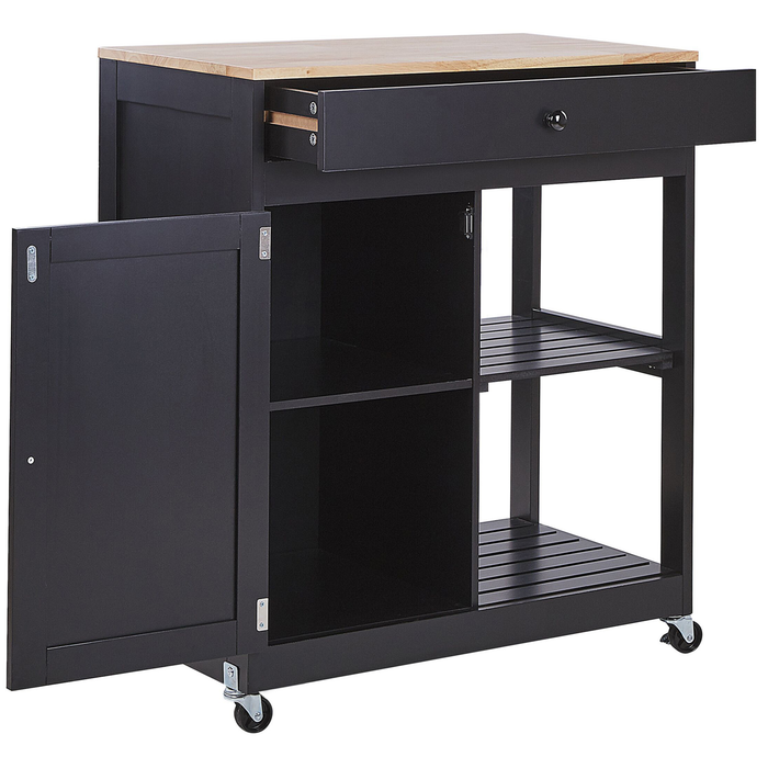 Beliani - TRAPANI - Keukentrolley - Zwart - MDF