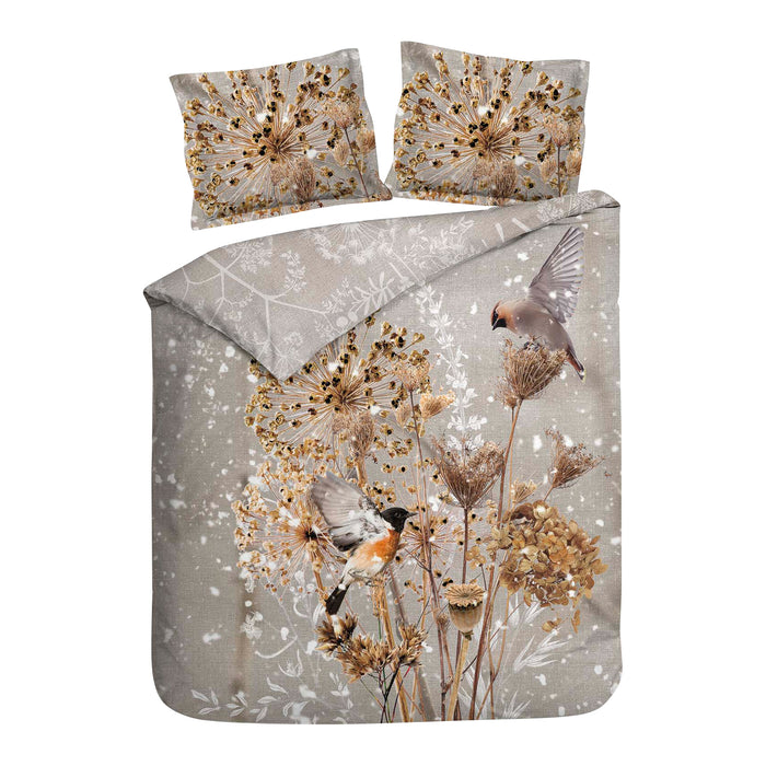 Heckett & Lane Malthe Dekbedovertrek 200TC x 200TC/220 cm - Taupe/Grijs