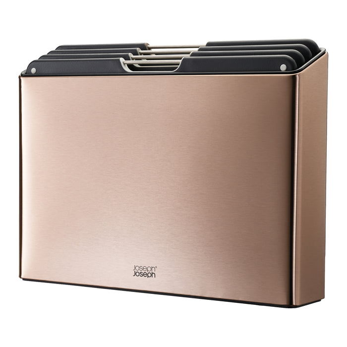 Joseph Joseph Folio Steel Snijplankset - Set van 4 - Roségoud / Zwart