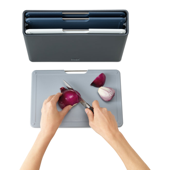 Joseph Joseph Folio Snijplankset - Set van 4 - Zwart / Blauwtinten