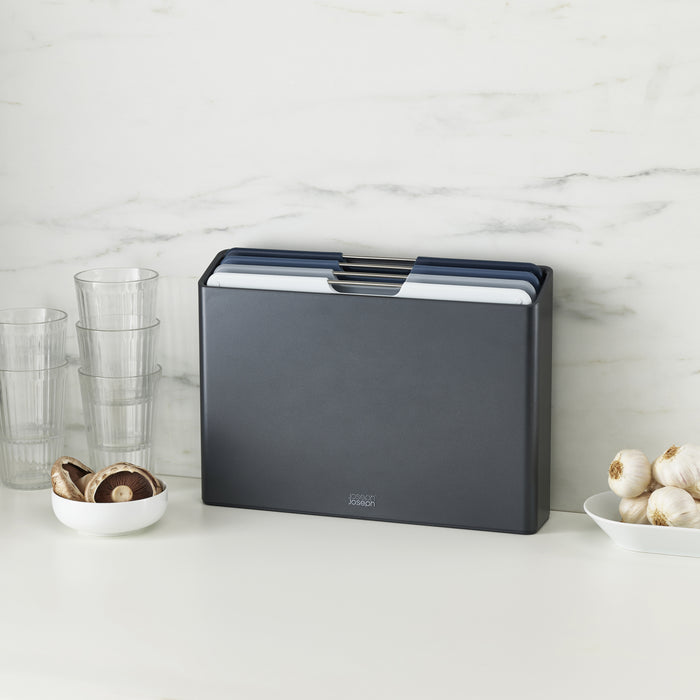 Joseph Joseph Folio Snijplankset - Set van 4 - Zwart / Blauwtinten