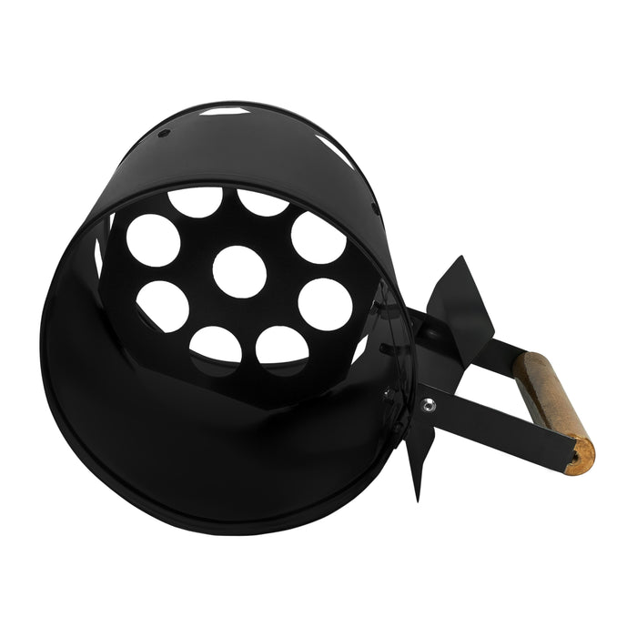 Krumble Houtskoolstarter RVS met houten handvat - Zwart