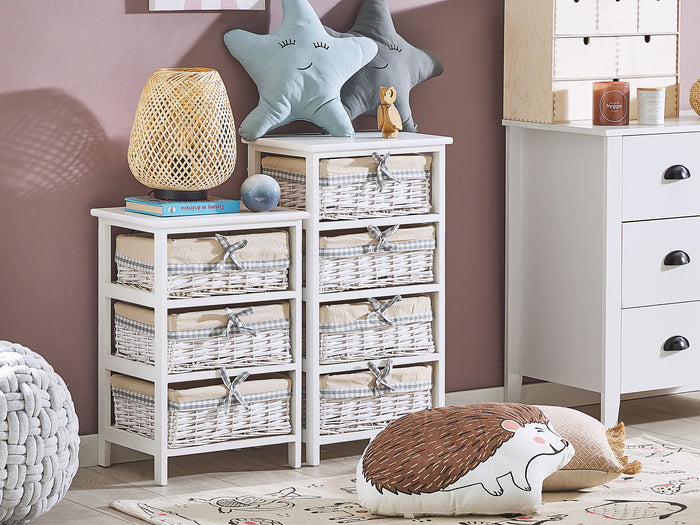 Beliani ZURI Opbergmeubel met 3 manden Wit