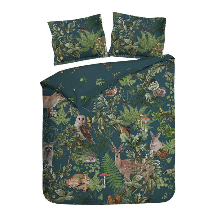 Heckett & Lane Quinten Dekbedovertrek 200TC x 200TC/220 cm - Donkergroen