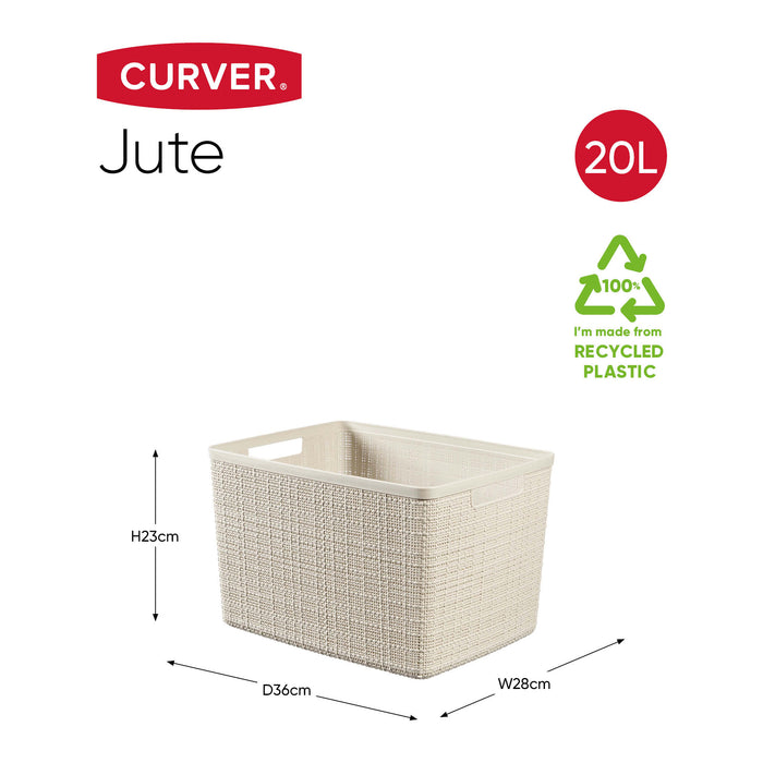 Curver Jute Opbergmand L 3 st. - Offwhite