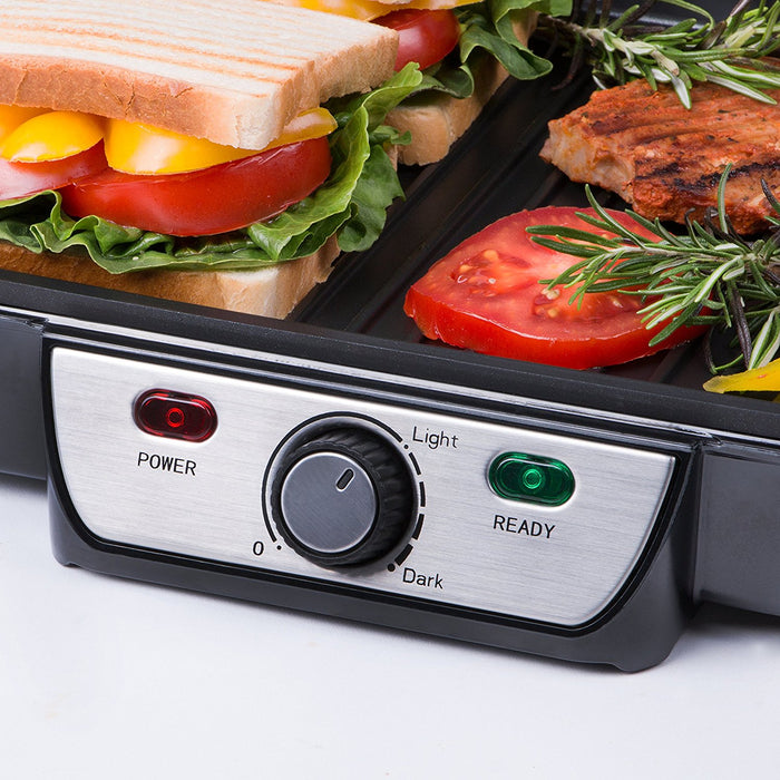 Aigostar Calore 30HHK - Contactgrill | Compact grillplaat - Zwart