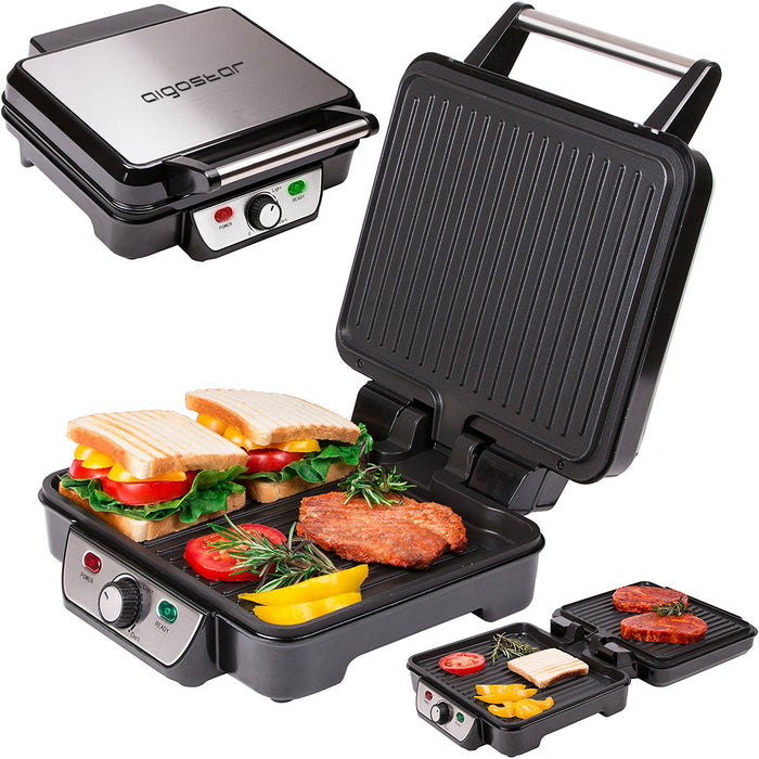 Aigostar Calore 30HHK - Contactgrill | Compact grillplaat - Zwart