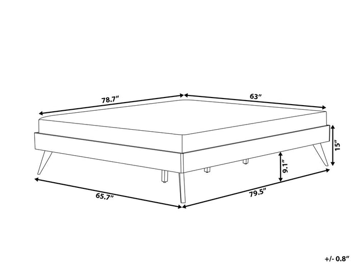 Beliani-BERRIC -Tweepersoonsbed-Donkere houtkleur-160 x 200 cm-MDF