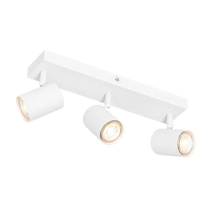 QAZQA Moderne plafondlamp wit 3-lichts verstelbaar rechthoekig -