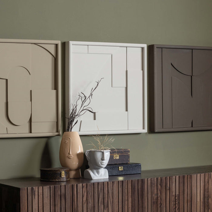 WOOOD Fiona Schilderij  60X60 - Vergrijsd groen