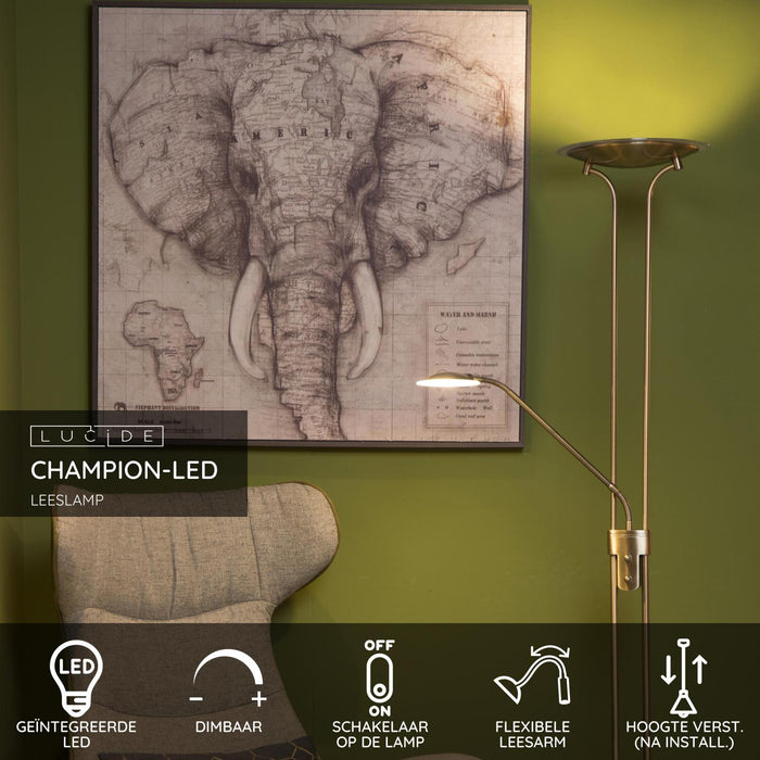 Lucide CHAMPION-LED Leeslamp - Brons