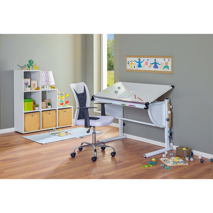 Hioshop Cadora wandkast ruimtedeler, 6 ruimtes wit.