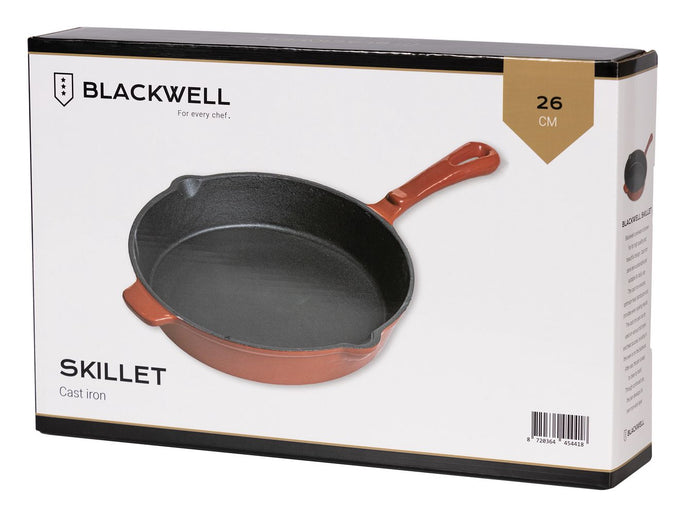 Blackwell Koekenpan Gietijzer - Rood - ø 26 cm - Zonder anti-aanbaklaa