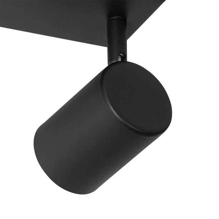 QAZQA Moderne plafondlamp zwart 2-lichts verstelbaar rechthoekig -