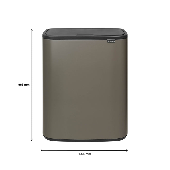 Brabantia Bo Touch Bin Afvalemmer 2 x 30 L - Platinum