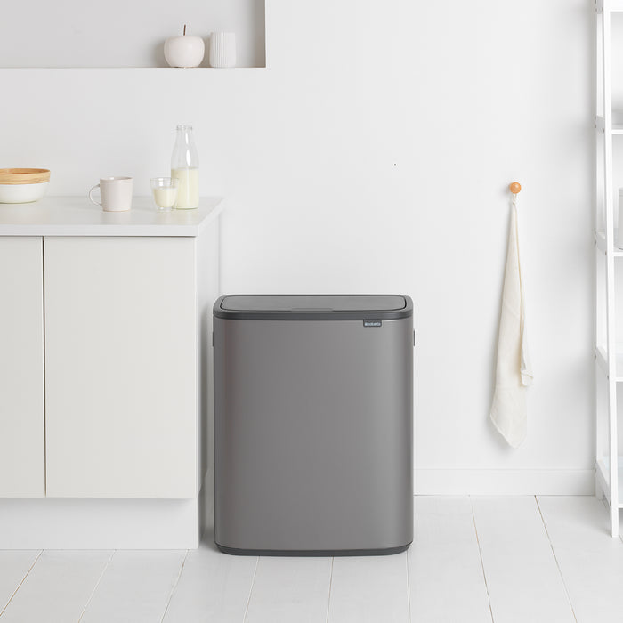 Brabantia Bo Touch Bin Afvalemmer 2 x 30 L - Platinum