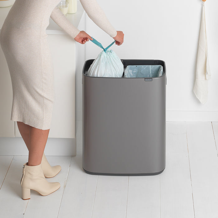 Brabantia Bo Touch Bin Afvalemmer 2 x 30 L - Platinum