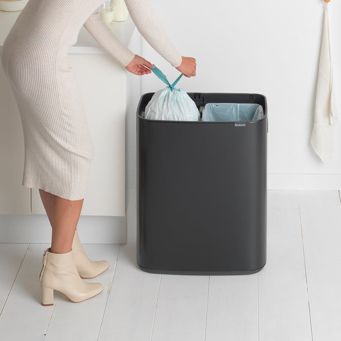 Brabantia Bo Touch Bin Afvalemmer 2 x 30 L - Zwart