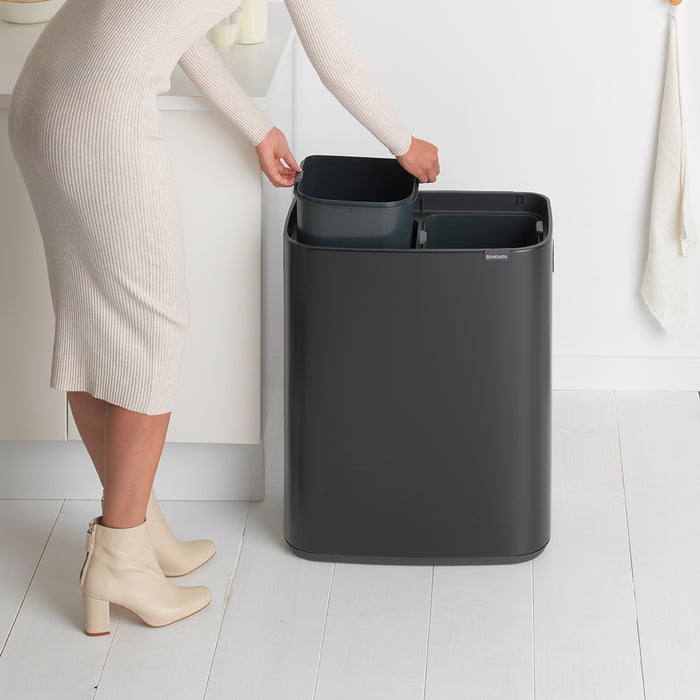 Brabantia Bo Touch Bin Afvalemmer 2 x 30 L - Zwart