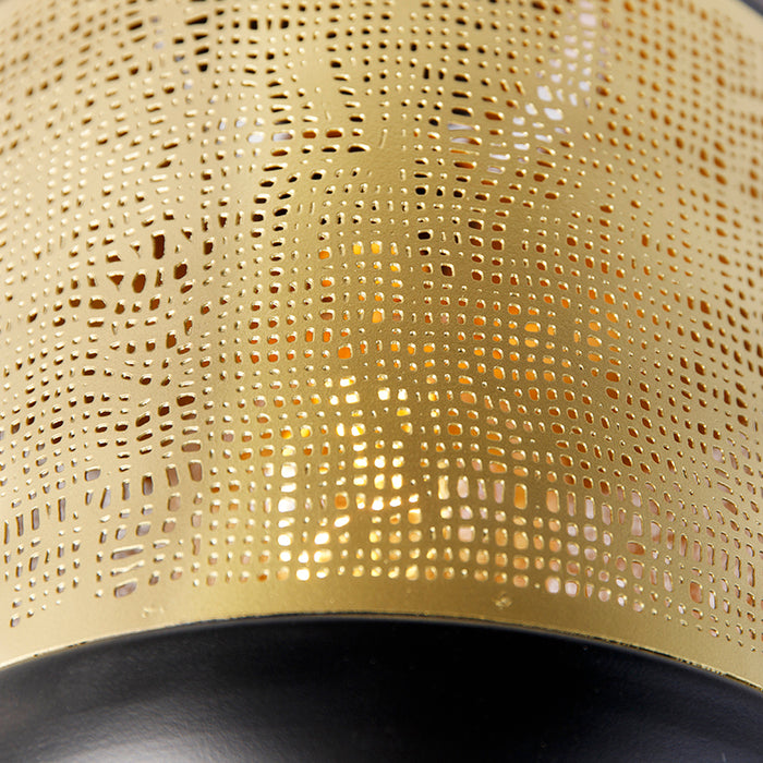 QAZQA Vintage plafondlamp zwart met messing - Kayleigh