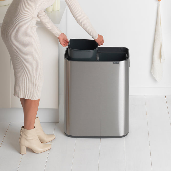Brabantia Bo Touch Bin 2 x 30 L - Vingerafdrukvrij - Zilver