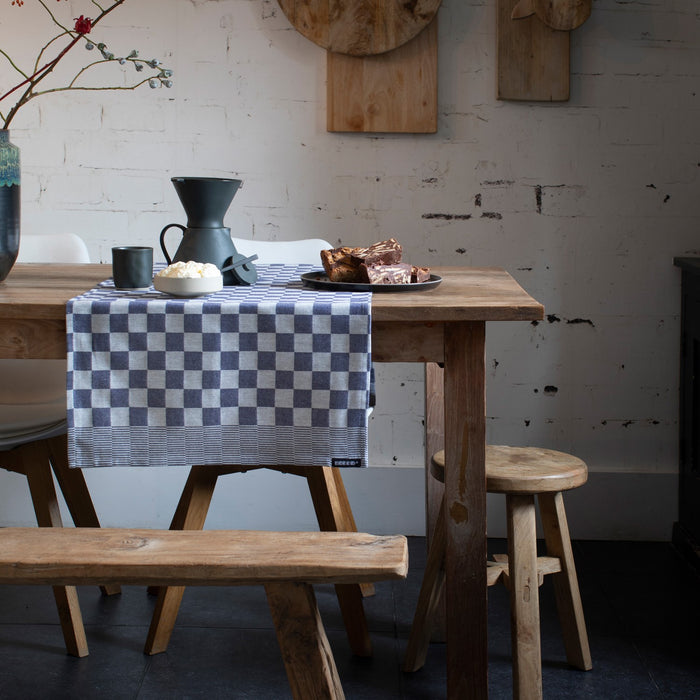 DDDDD Tafelloper Barbeque 45x150cm - blauw - set van 2