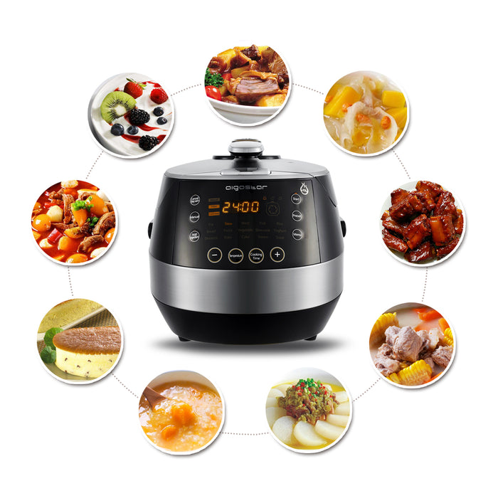 Aigostar Happy Chef 30IWY - pressure multicooker - Zwart|rvs