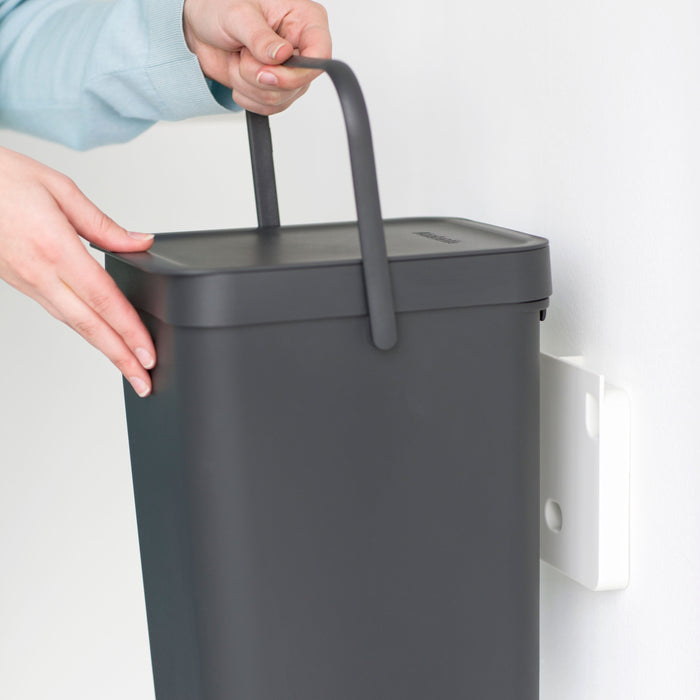 Brabantia Sort & Go Afvalemmer / Opberger 16 L - Donkergrijs