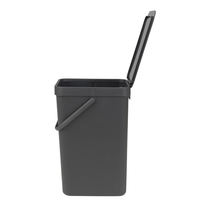 Brabantia Sort & Go Afvalemmer / Opberger 16 L - Donkergrijs