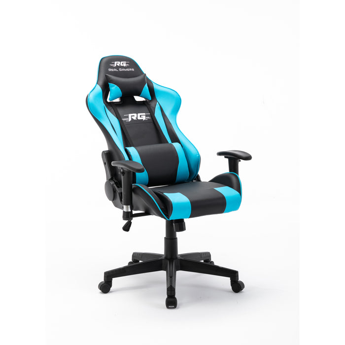 Hioshop Real Gamers Pro gamestoel zwart, blauw.