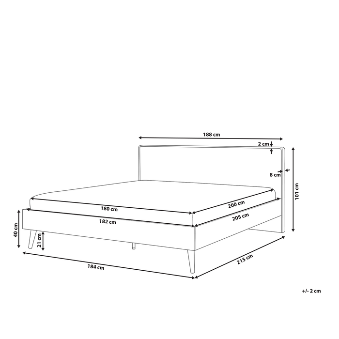 Beliani - SERRIS - Bed - Lichtbruin|Wit - 180 x 200 cm - MDF