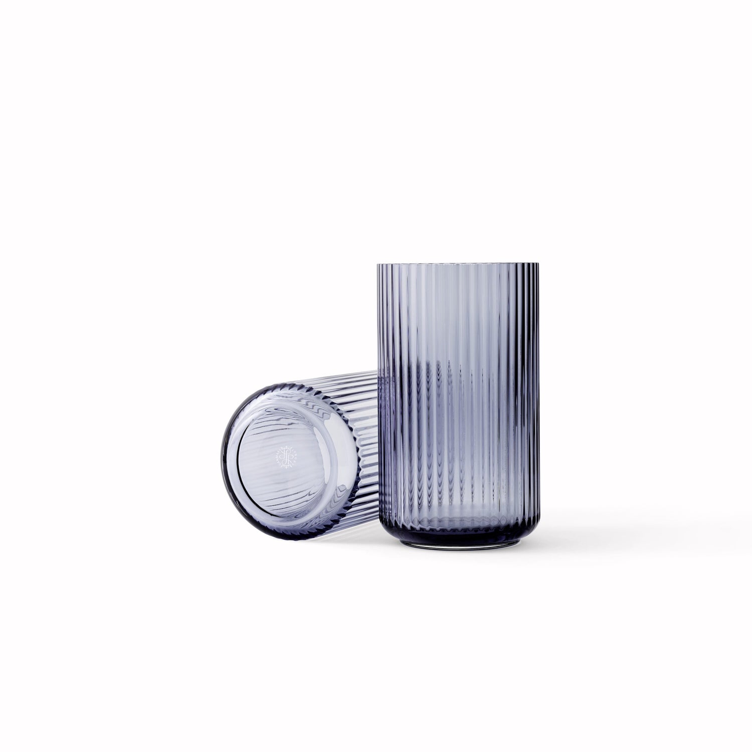 Lyngby Porcelæn Mondgeblazen Vaas Blauw H 25 cm