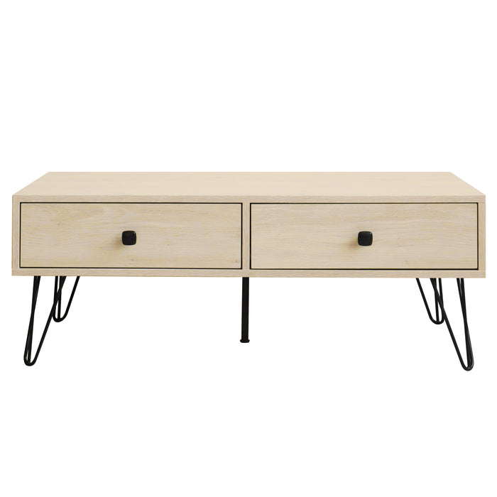 QUVIO Salontafel met 2 lades- QUV1024 - Sand