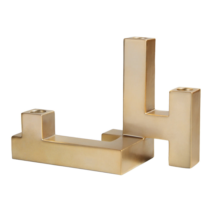 &k amsterdam Gold Tube Kandelaar - Large