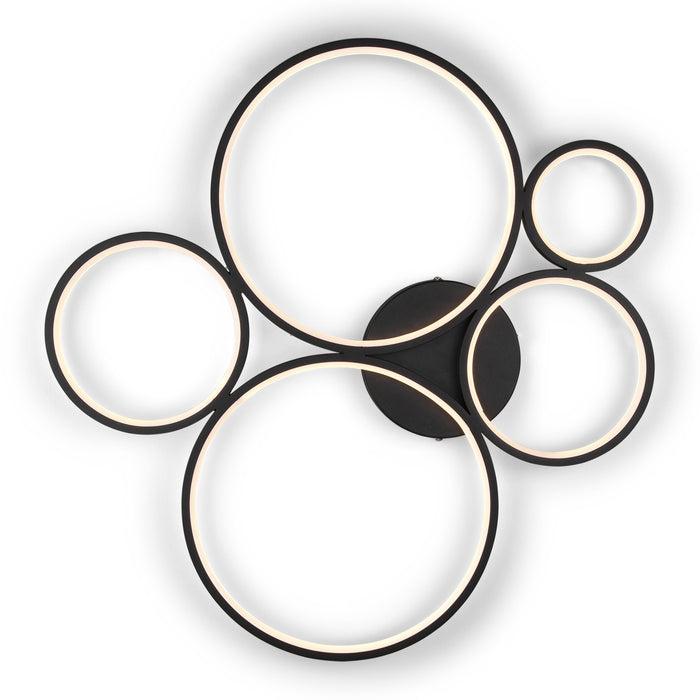 Trio Rondo Plafonnière - Mat zwart