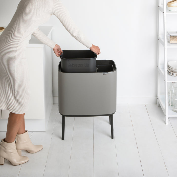 Brabantia Bo Touch Bin Afvalemmer 11 + 23 L - Mineral Concrete Grey