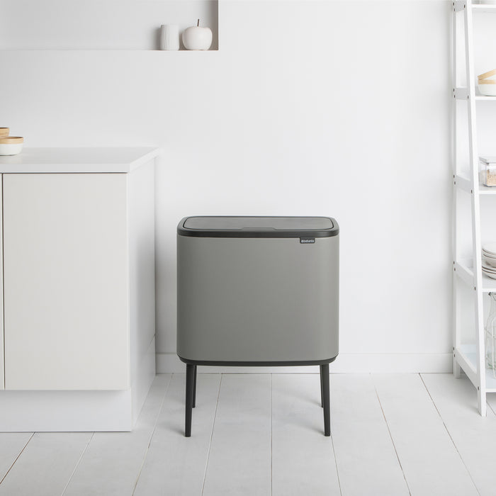 Brabantia Bo Touch Bin Afvalemmer 11 + 23 L - Mineral Concrete Grey