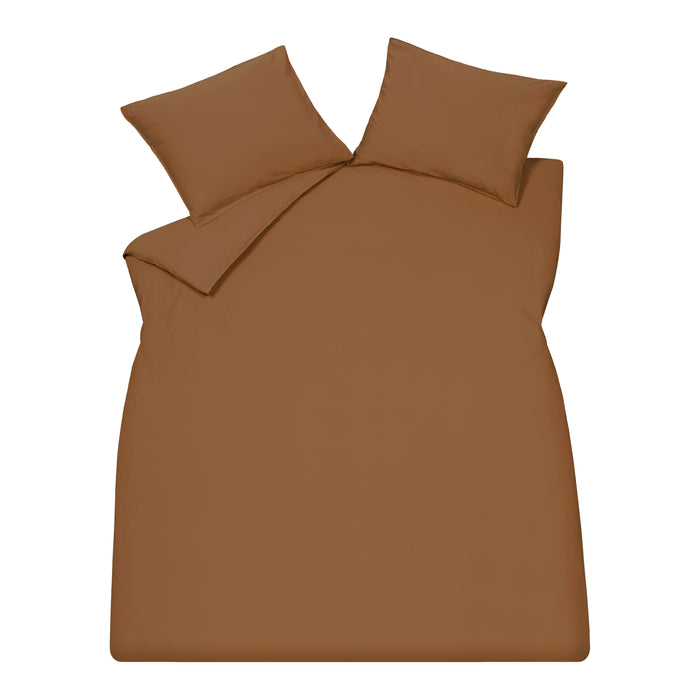 Vandyck Washed Cotton Dekbedovertrek 200 x 200/220 cm - Cognac