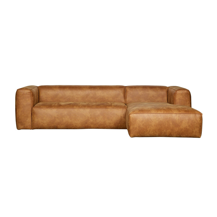 WOOOD Bean Hoekbank met Chaise Longue Rechts - Eco-leder - Cognac