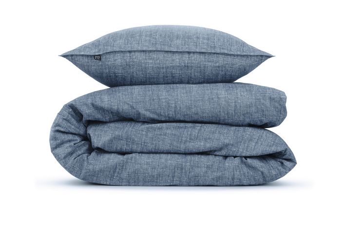 Zo Home Dekbedovertrek Katoen Lino Linnen Look - urban blue